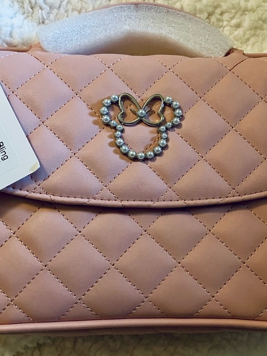 Disney Handbags - NWT Disney Quilted Pink Minnie Mouse Pearl Embellished Women’s Crossbody Purse
